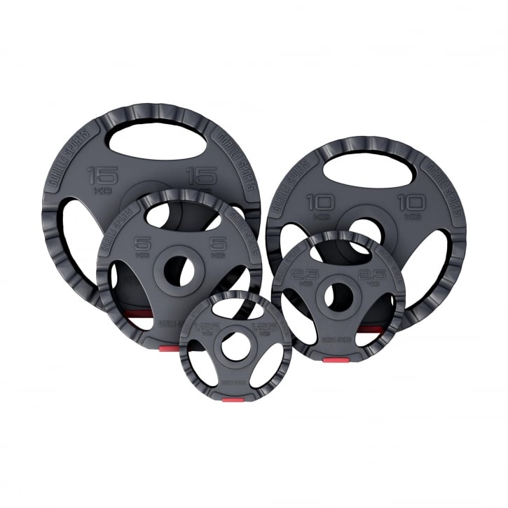 Viktskivor med TRIGRIP grepp i cement, 50mm håldiameter, flera stycken