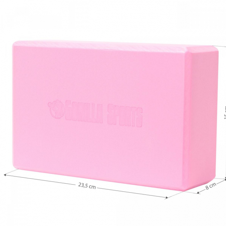 Yoga block från Gorilla Sports - Rosa - Med mått från Gorilla Sports