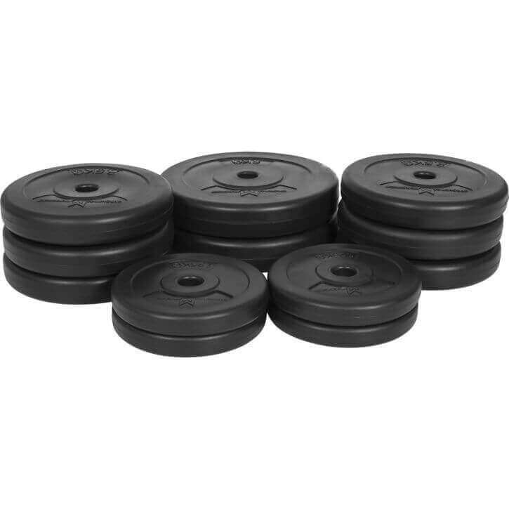 Vægtsæt 30 kg 25/26 mm 4x1,25 kg 6x2,5 kg 2x5 kg