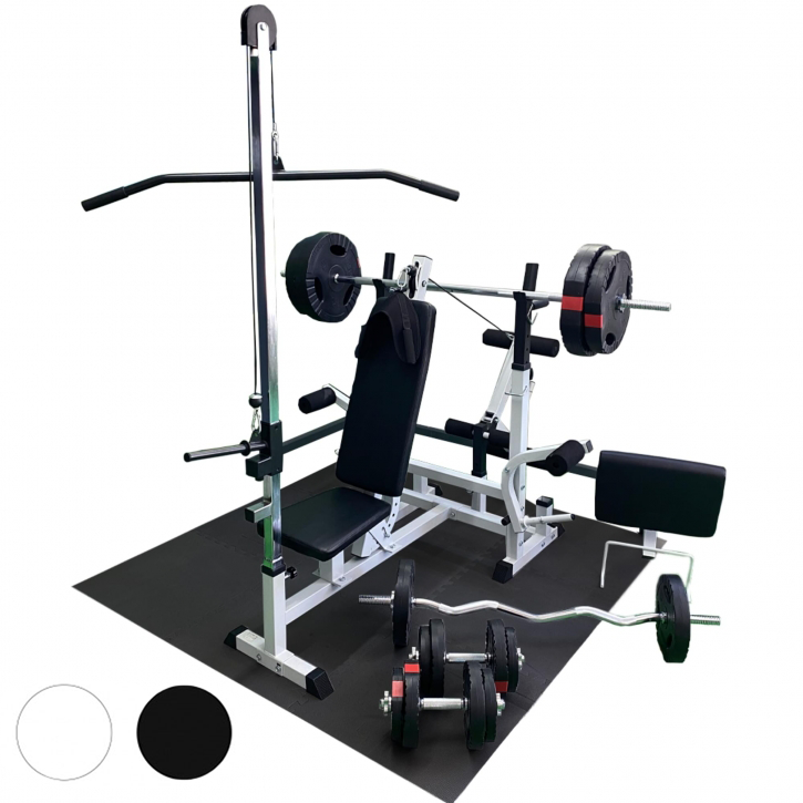 Multigym TRIGRIP 100 kg Vægtsæt, Lats og Gulv
