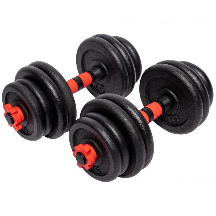 Håndvægte 25 mm Støbejern 2x10 kg 2x15 kg