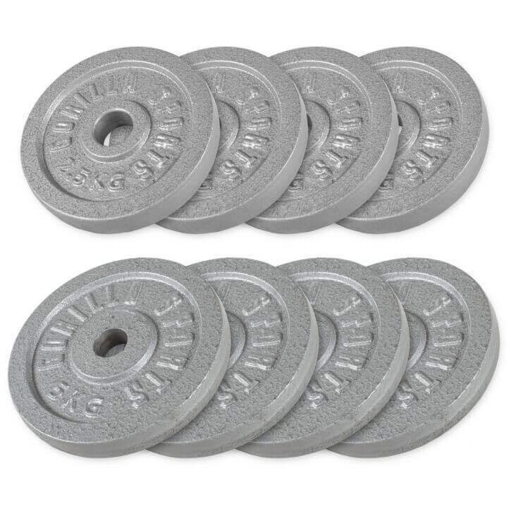 Vægtskiver IRON Silver 4x5 kg 4x2,5 kg