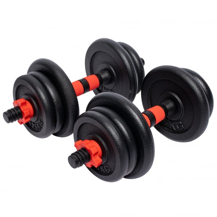 Håndvægte 25 mm Støbejern 2x10 kg 2x15 kg
