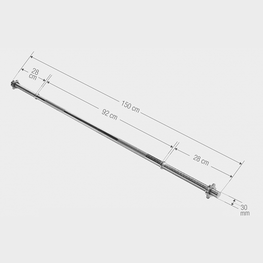 Vægtstang 150 cm Skruelås 30 mm